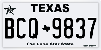 TX license plate BCQ9837