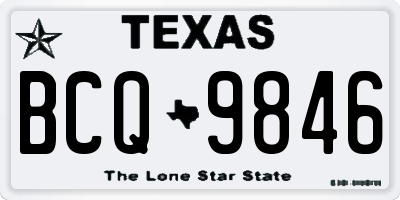 TX license plate BCQ9846