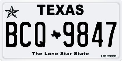TX license plate BCQ9847