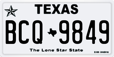 TX license plate BCQ9849