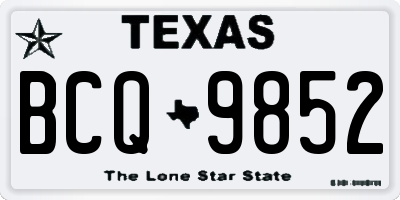 TX license plate BCQ9852