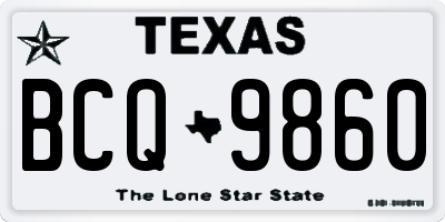 TX license plate BCQ9860