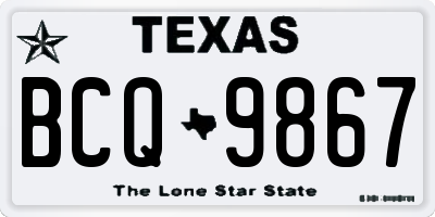 TX license plate BCQ9867