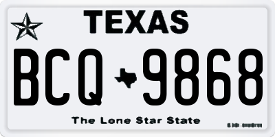 TX license plate BCQ9868