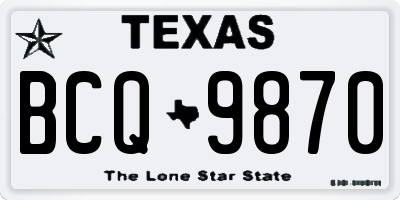 TX license plate BCQ9870