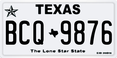 TX license plate BCQ9876