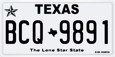 TX license plate BCQ9891