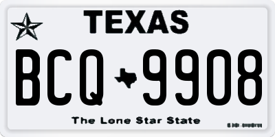 TX license plate BCQ9908