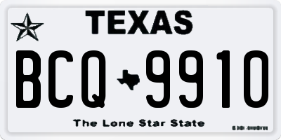 TX license plate BCQ9910