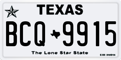 TX license plate BCQ9915