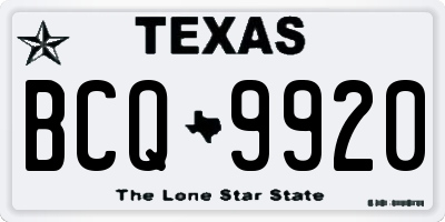 TX license plate BCQ9920