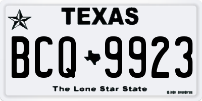 TX license plate BCQ9923