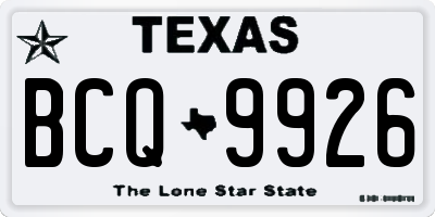 TX license plate BCQ9926