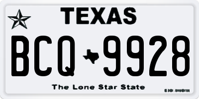 TX license plate BCQ9928