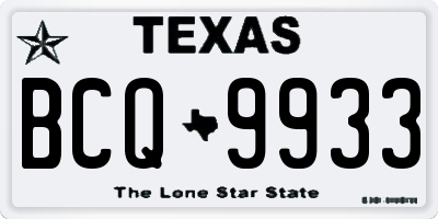 TX license plate BCQ9933