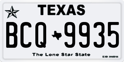 TX license plate BCQ9935