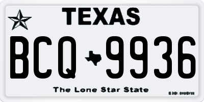 TX license plate BCQ9936