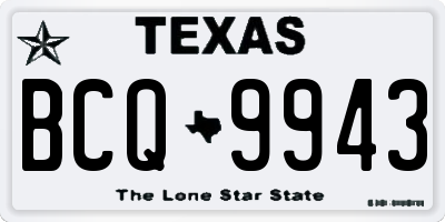 TX license plate BCQ9943