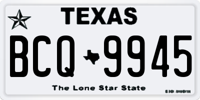 TX license plate BCQ9945