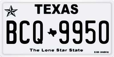 TX license plate BCQ9950