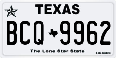 TX license plate BCQ9962