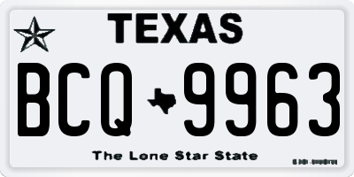TX license plate BCQ9963