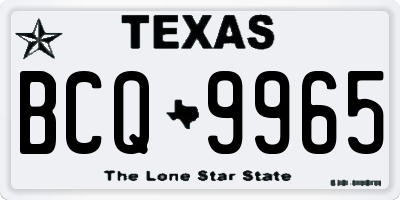 TX license plate BCQ9965