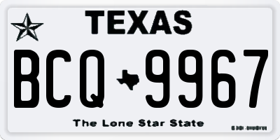 TX license plate BCQ9967