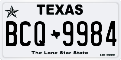 TX license plate BCQ9984