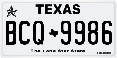 TX license plate BCQ9986