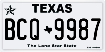 TX license plate BCQ9987