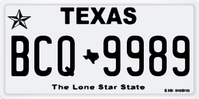 TX license plate BCQ9989