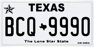 TX license plate BCQ9990