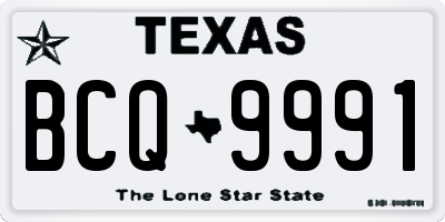 TX license plate BCQ9991