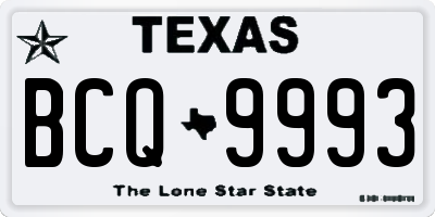 TX license plate BCQ9993