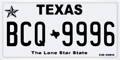 TX license plate BCQ9996