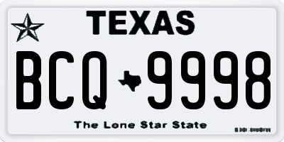 TX license plate BCQ9998