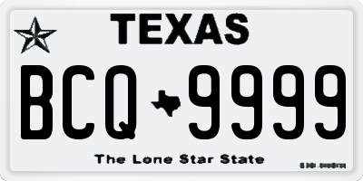 TX license plate BCQ9999