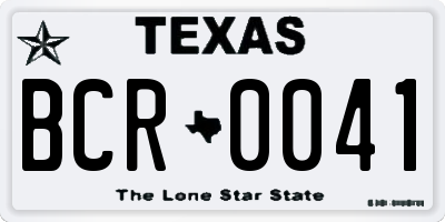 TX license plate BCR0041