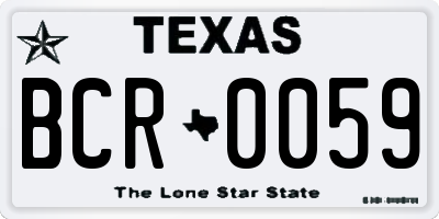 TX license plate BCR0059