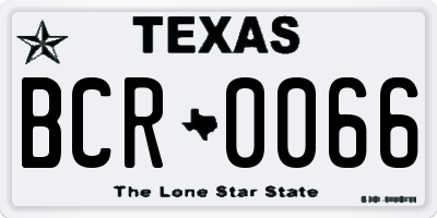 TX license plate BCR0066