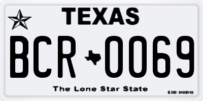 TX license plate BCR0069