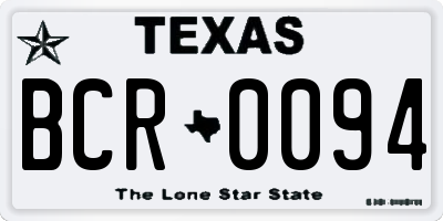 TX license plate BCR0094