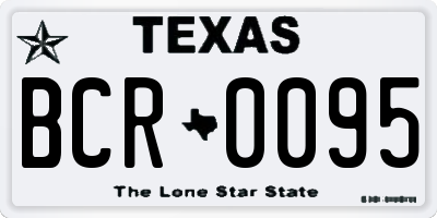 TX license plate BCR0095