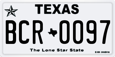 TX license plate BCR0097