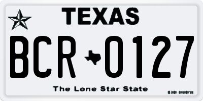 TX license plate BCR0127