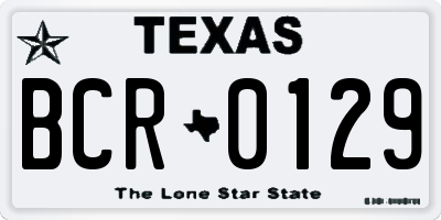 TX license plate BCR0129