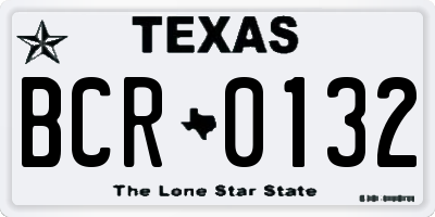 TX license plate BCR0132