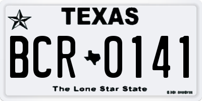 TX license plate BCR0141