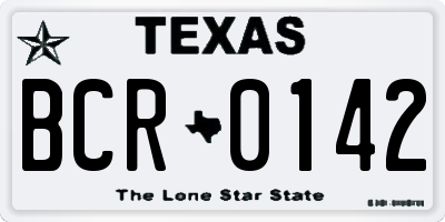 TX license plate BCR0142